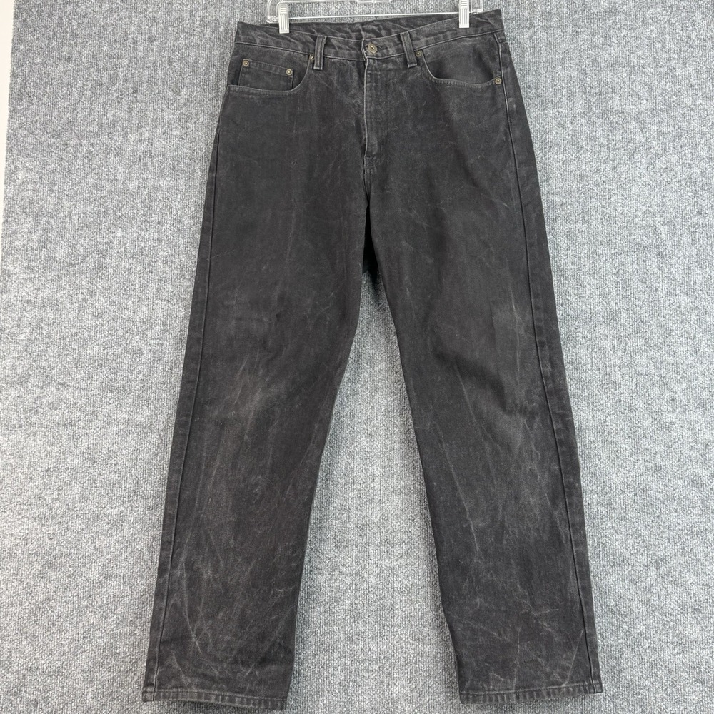 Polo Jeans Co Ralph Lauren Jeans Mens 34x30 Black Textured Straight Fit Denim